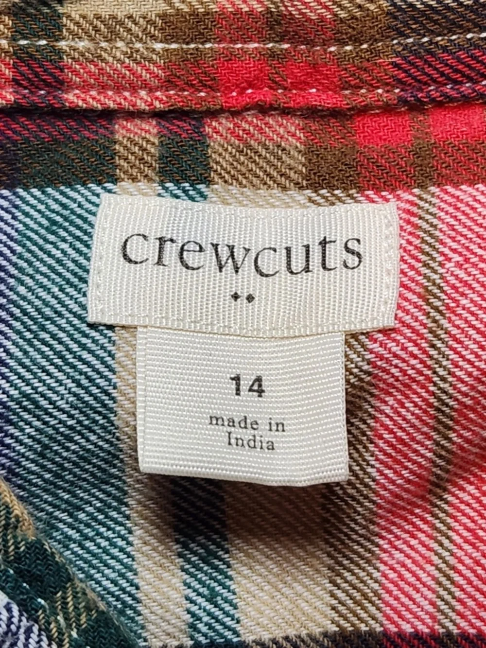 Crewcuts J Crew Boys Plaid Button-Down Flannel Shirt Classic Preppy Fall‎ Winter